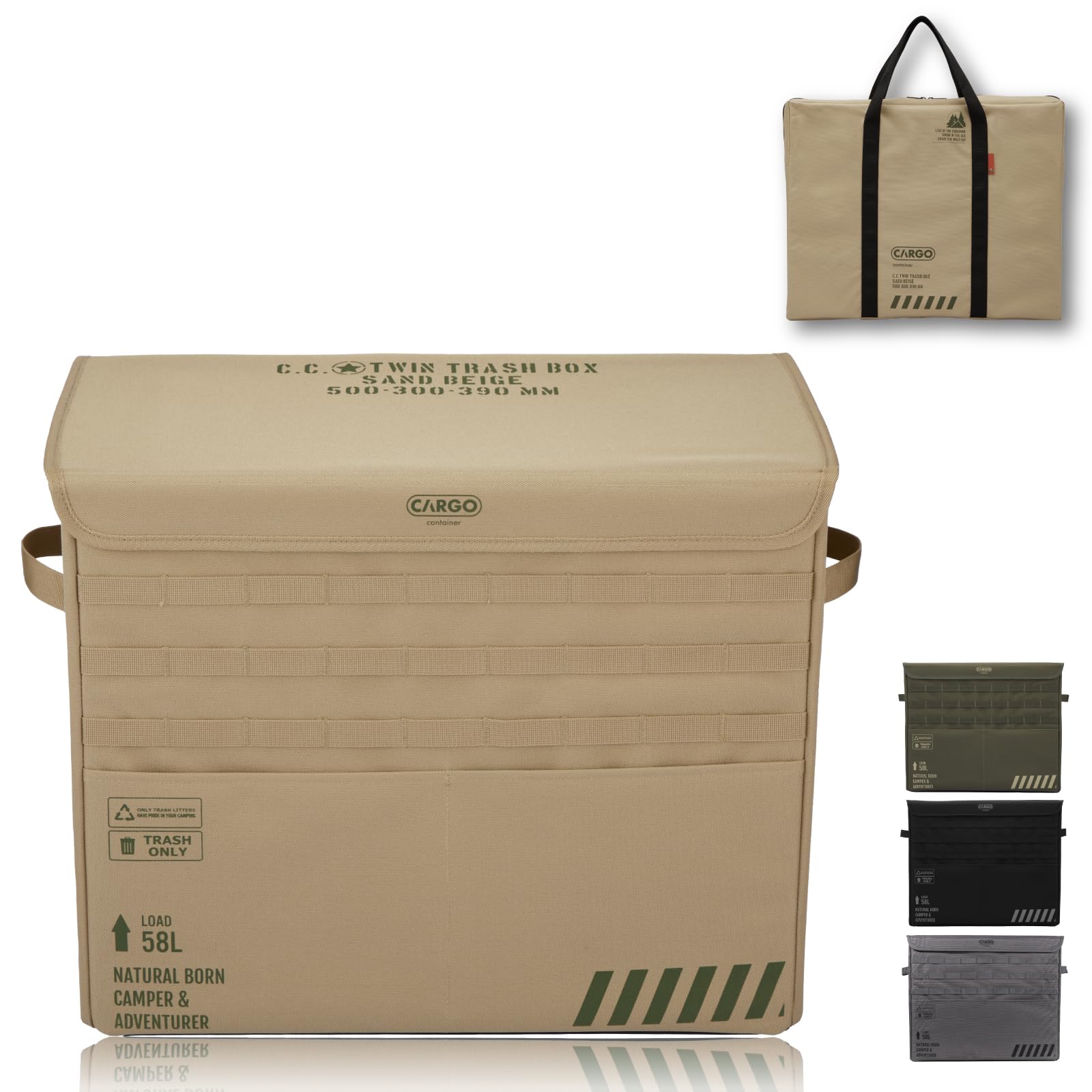 Amazon｜CARGO CONTAINER カーゴコンテナ TWIN TRASH BOX ゴミ箱 58L