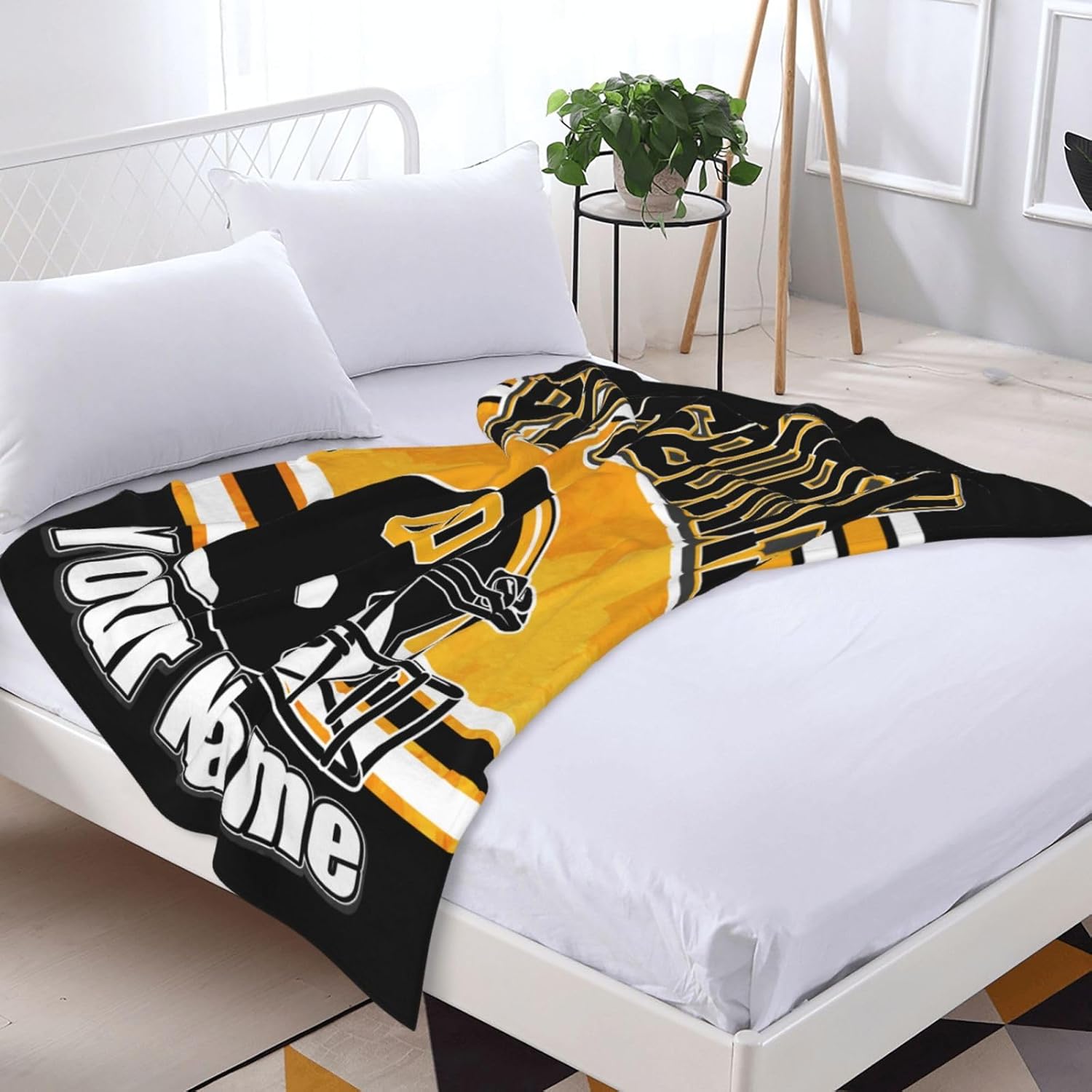 Flannel Blanket Custom Football City Blanket for Men Women – Personalized Name & Number Throw Blanket Fans Gifts for Bed, 60" x 50" - Image 9