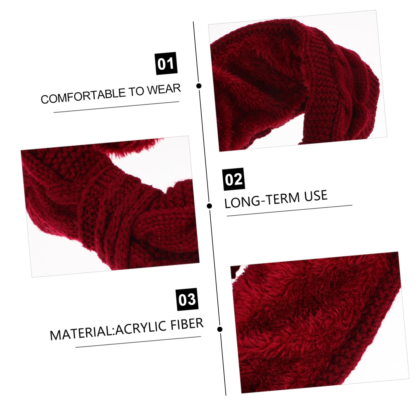 IWOWHERO Warm Knitted Headbands 4pcs Turban Hair Bands Bow for Girls Ear Protection Hair Accessories