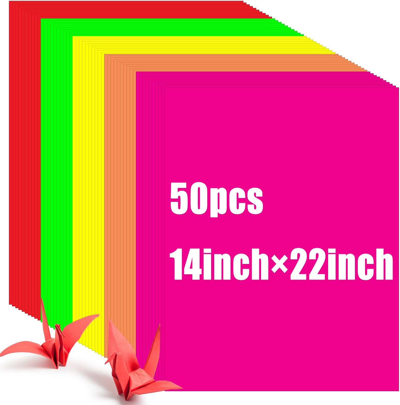 Tenceur 50 Pieces Neon Poster Board 22" X 14" Neon