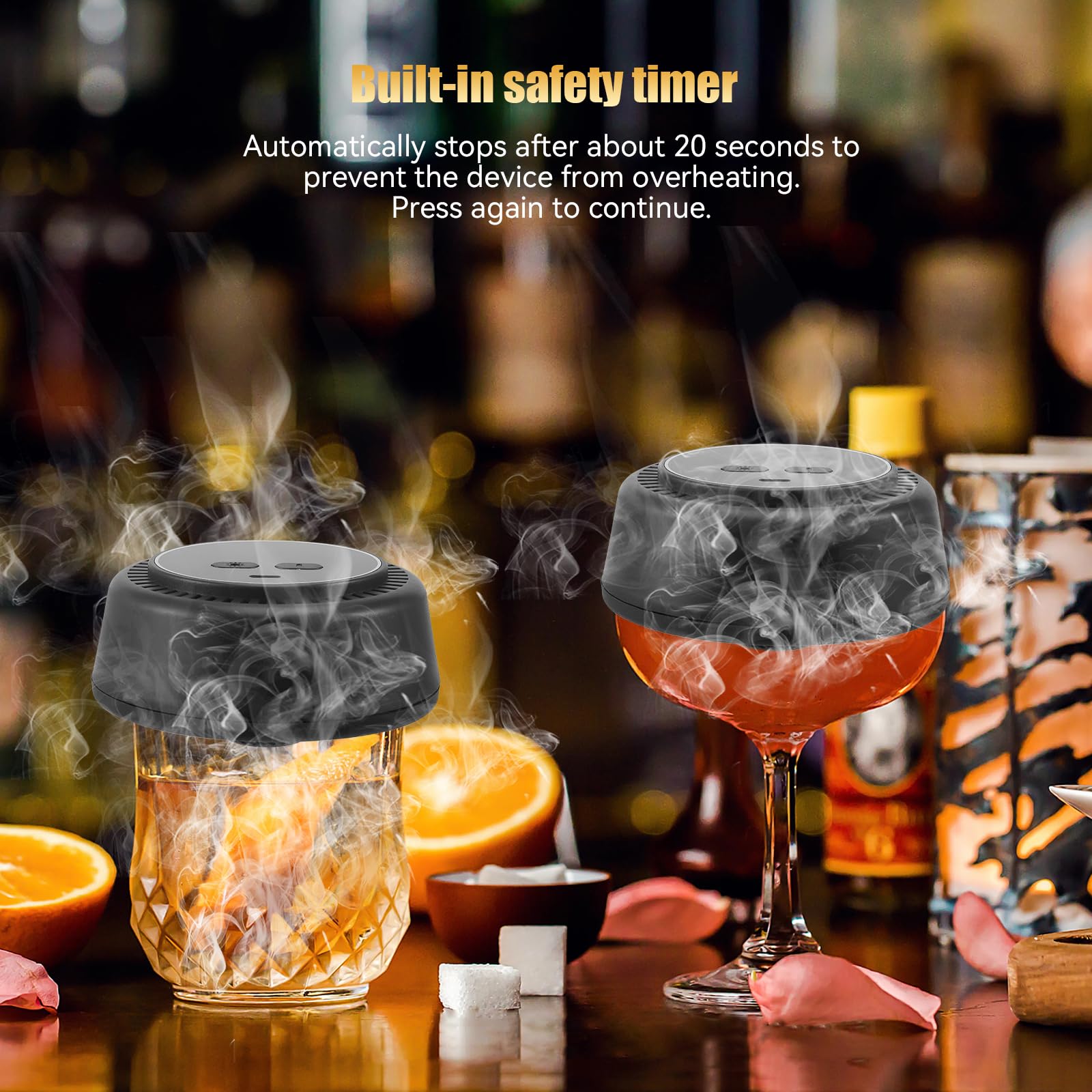 Elektrischer Cocktail Smoker Kit - Wiederaufladbarer Whisky Räucherset Mit 6 Holzchips