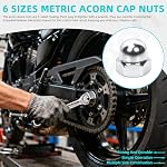 150PCS 6 Sizes Cap Nuts Assortment Kits M3 M4 M5 M6 M8 M10 Dome Head Hex Cap Nuts Hardware Nuts Hexagon Cap Nuts for Motorcycles Bicycle Furniture Screws Threaded Rods
