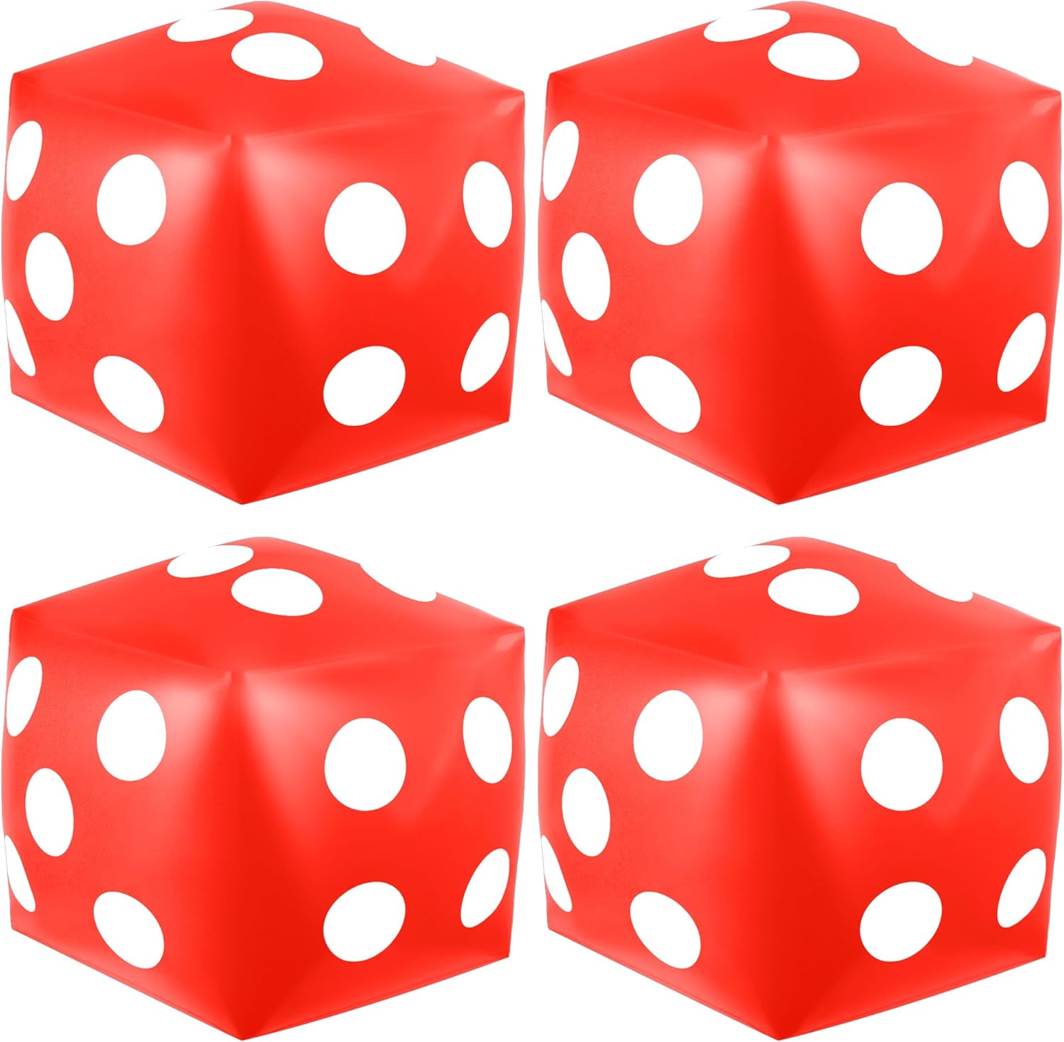 4 Pieces Jumbo Inflatable Dice 12.6 Inch Giant Large Inflatable Dice DIY Painting Crafts for Indoor Outdoor Lawn Game Pool Casino Themed Game Bunco Night Birthday Party Board Game (Blank White)