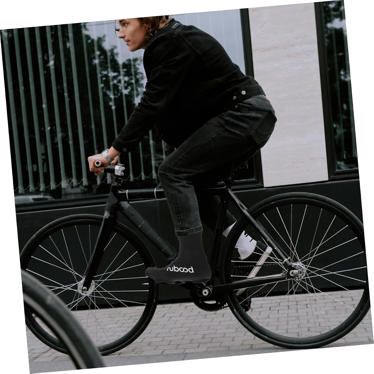Unisex Cycling Shoe Covers Thermal Bike Overshoes for Men Women Fit Anti-Slip Design for Road Mountain Shoes Black