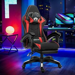 Cadeira Ergonômica Gamer com Apoio para os Pés (Vermelha)