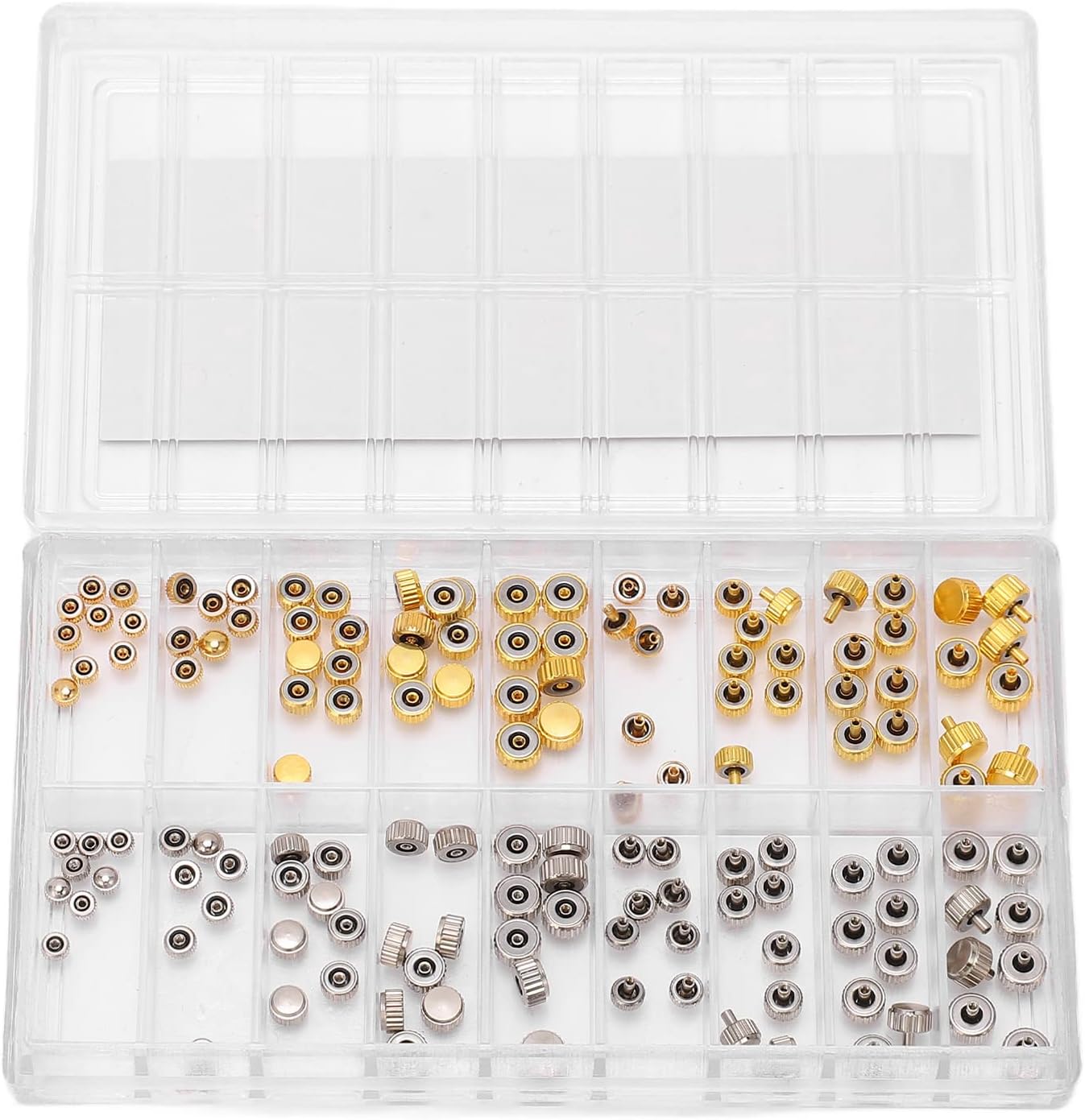 Watch Set Stainless Steel Watch Repair Kit 140 Pieces Watch Crown Repair Replacement Tool Watch Crown Accessories Repair Replacement Tool with Box