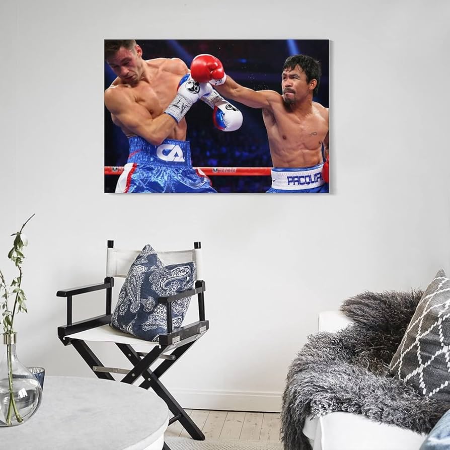 パッキャオ　直筆サイン入り ポスター パッキャオ”金”の直筆サイン入りグローブ（「鑑定証明システム