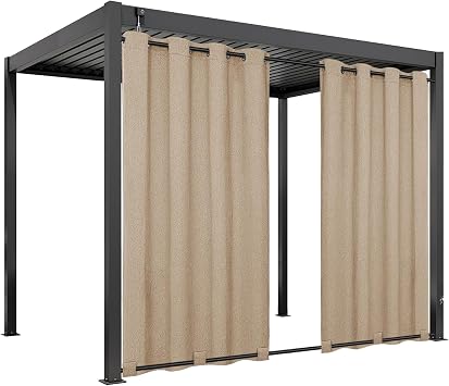 50% off: Easy-Going Linen Look Outdoor Curtains 54x120 inch, Beige | Waterproof Soft Thicken Outdoor Privacy Curtains …