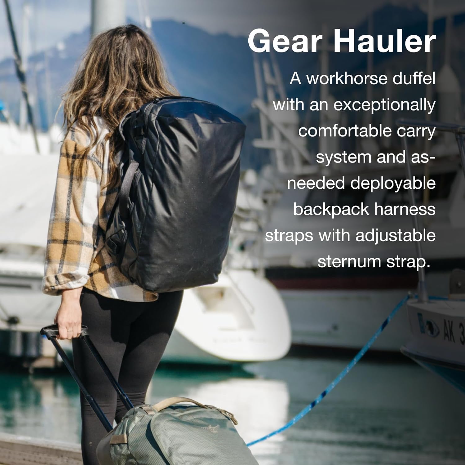 Osprey Transporter Durable Squffel Bag - Water Resistant Square Split Travel Duffel Backpack - Image 3