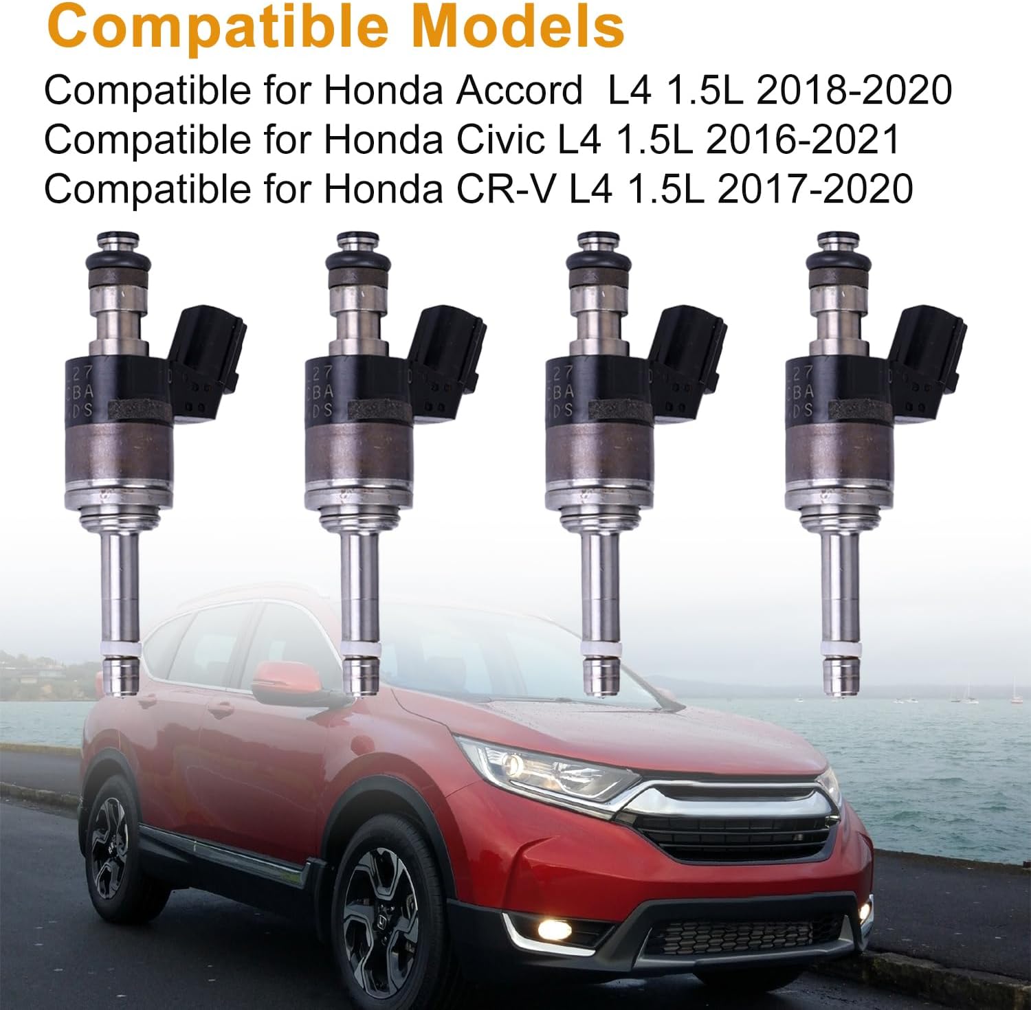 6 Holes Fuel Injectors fit for Honda Accord 2018-2020,CR-V 2017-2020,Civic 2016-2021 L4 1.5L Fuel Injectors Replacement for 06160-5PA-305 1601059B315 Fuel Spray Nozzle