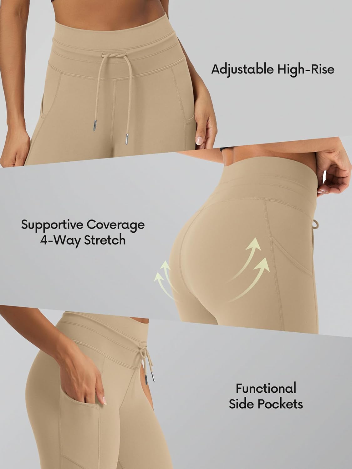 ODODOS Women's Drawstring Tie Daily Shorts with Pockets 6" Inseam High Waist Workout Yoga Biker Shorts - Image 5