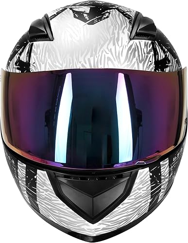 Miniatura 5 de JAGASOL DOT - Casco ligero de cara completa para motocicleta de calle con visera extra tintada para adultos, hombres y mujeres, aprobado por DOT