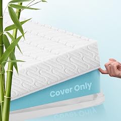 VALUXE Queen Size 3 Inch Mattress Topper Cover with Zipper Closure - Breathable Protector for 3 Memory Foam