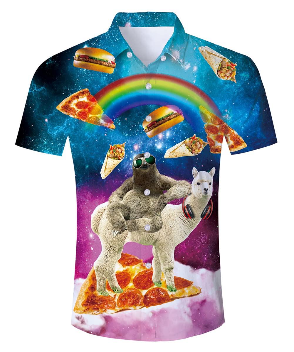 TUONROAD Hawaiihemd Herren 3D Funky Shirt Hemd Herren Kurzarm Button Down Freizeithemden Hawaii Hemd Männer M-XXL