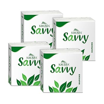 Kressa Savvy Tissue Paper Napkins 1 Ply | 80 X 4 (320 Pulls) (Pack of 4)