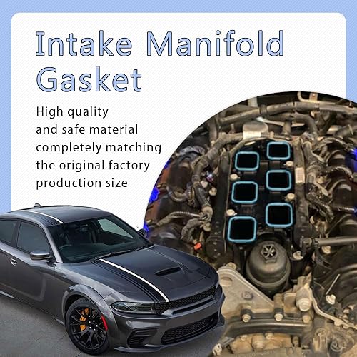 Miniatura 7 de Juego de juntas de sellado de goma del colector de admisión, 5184562AC colector de admisión superior e inferior compatible con Dodge Chrysler Jeep