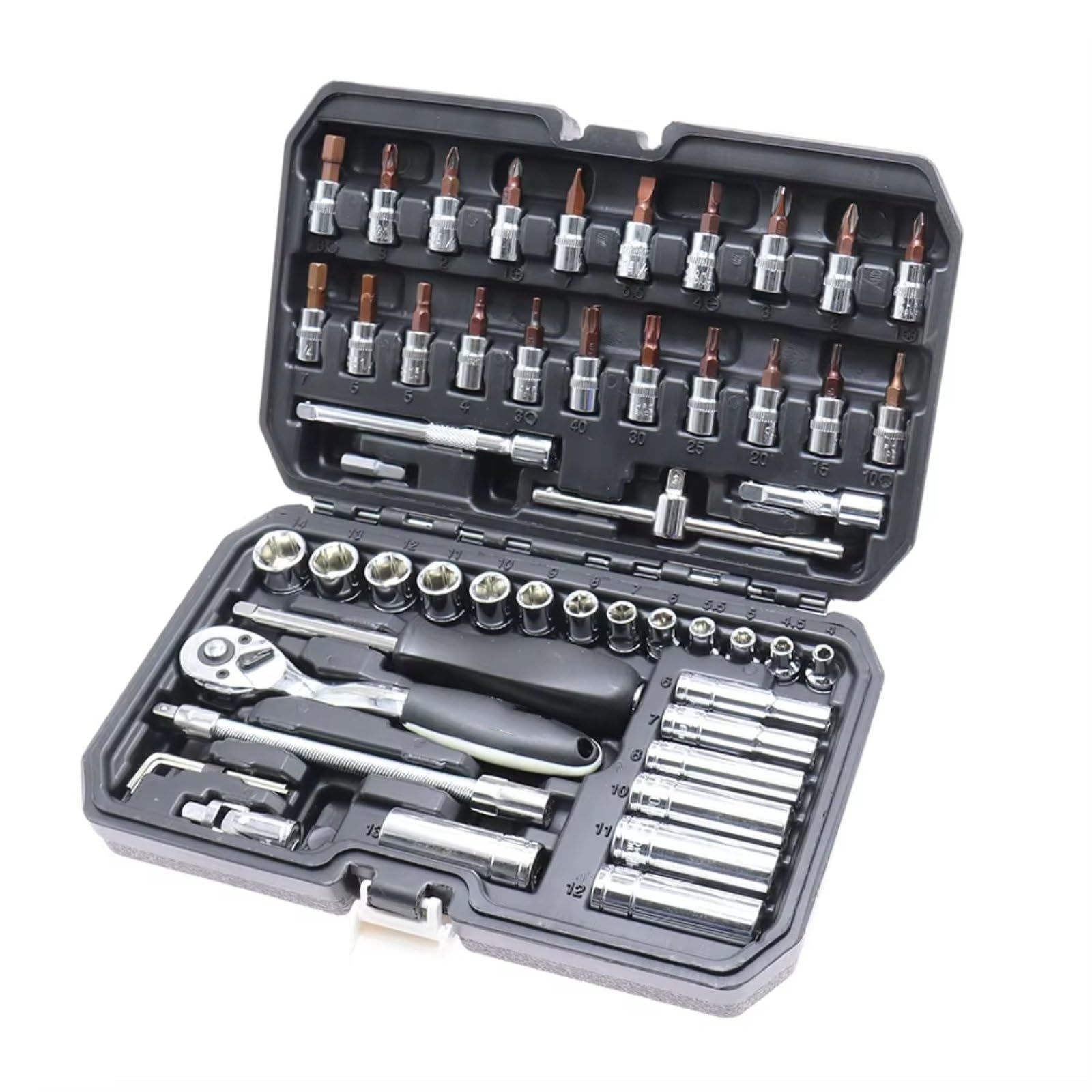 Maletín herramientas multiusos 53 Unids/caja Llave Trinquete 1/4 Pulgadas Destornillador Juego Llaves Para Herramienta De Reparación De Automóviles Herramientas De Mano
