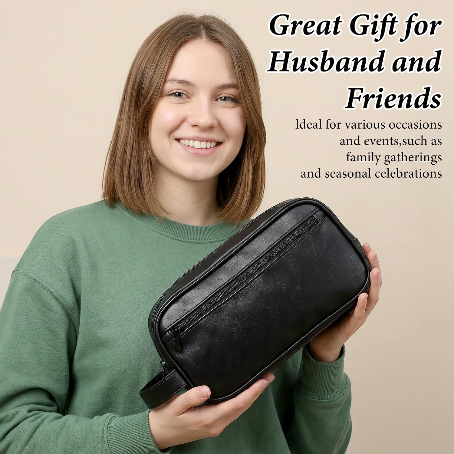 2PCS Travel Toiletry Bags, Layered Storage Travel Shaving Kit Water-resistant Bathroom Toiletries Organizer PU Leather Cosmetic Bags with Mesh Pockets for Men and Women(Black) image 5