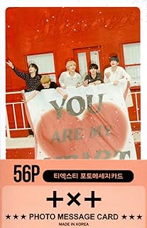 TXT グッズ フォトメッセージカード 56枚 トレカ カード ミニ ポストカードセット red (red)