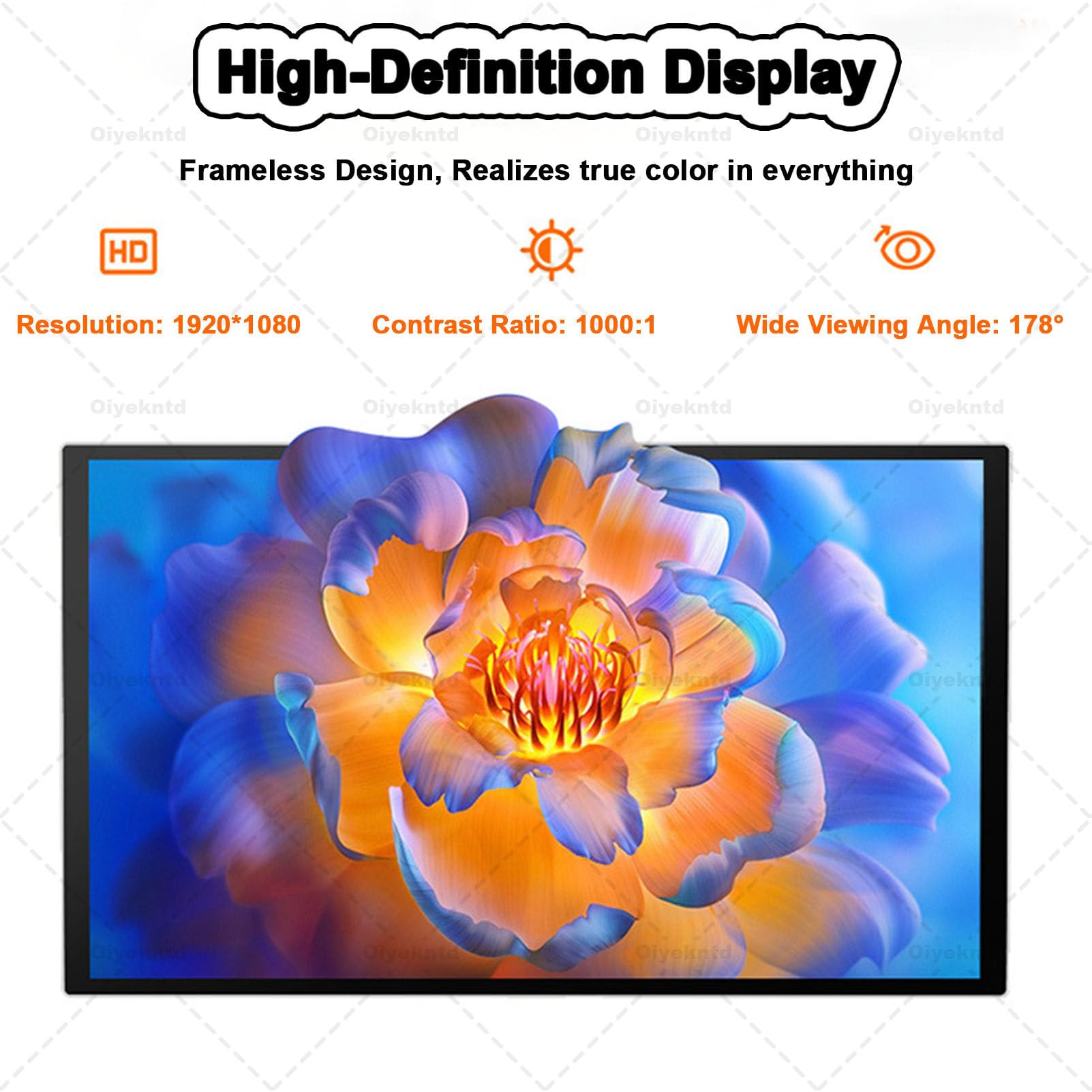 Monitor TV Portatile 1080p con Touch Screen, Smart TV su Ruote 8 GB + 128 GB, Supporta Google Store, Rotazione Completa, condivisione di più proiezioni 32Inch