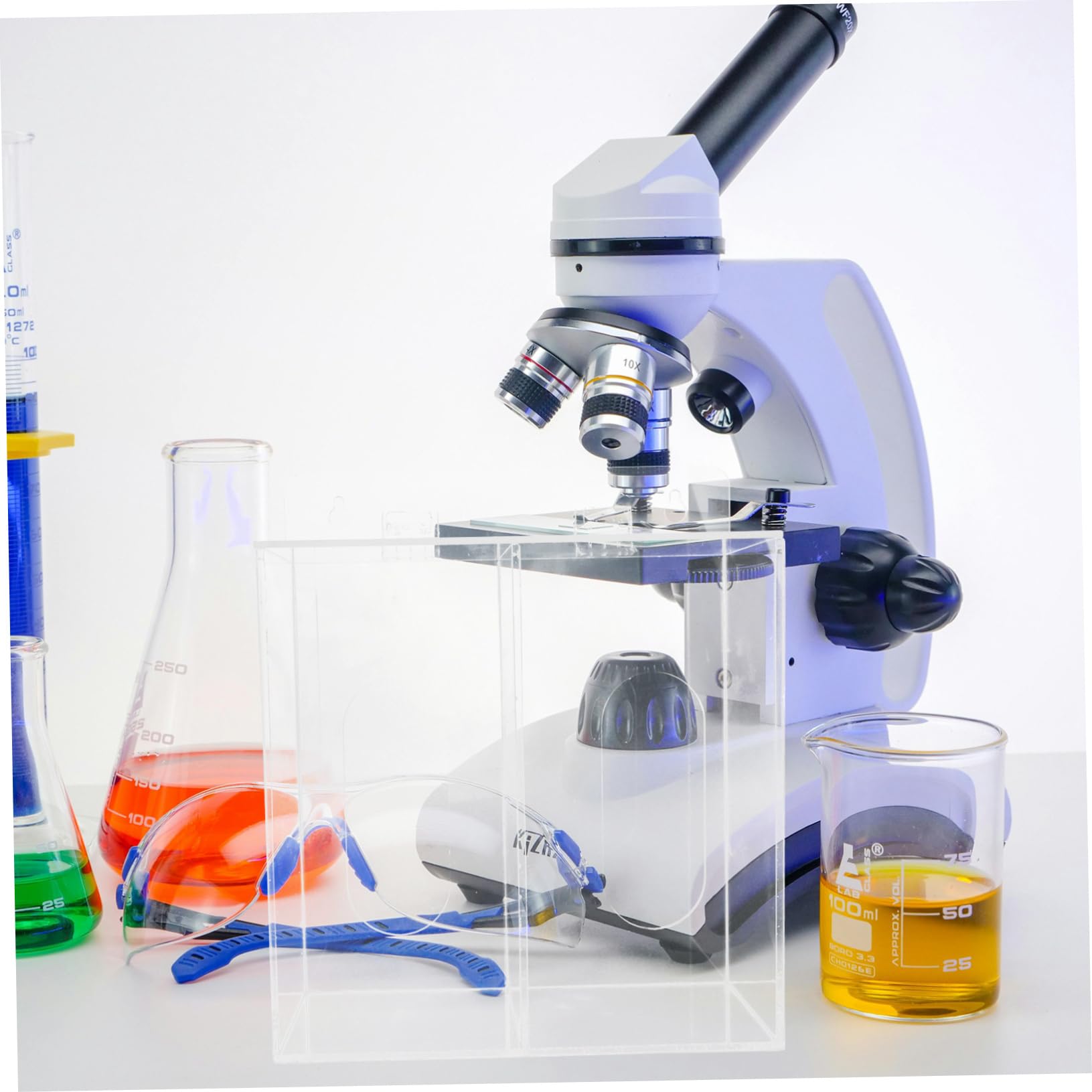 Dispenser da Parete in Acrilico per Maschere e Guanti con Due Scomparti, Contenitore Multifunzione Trasparente per Facile Accesso in Ambienti Professionali e Laboratori