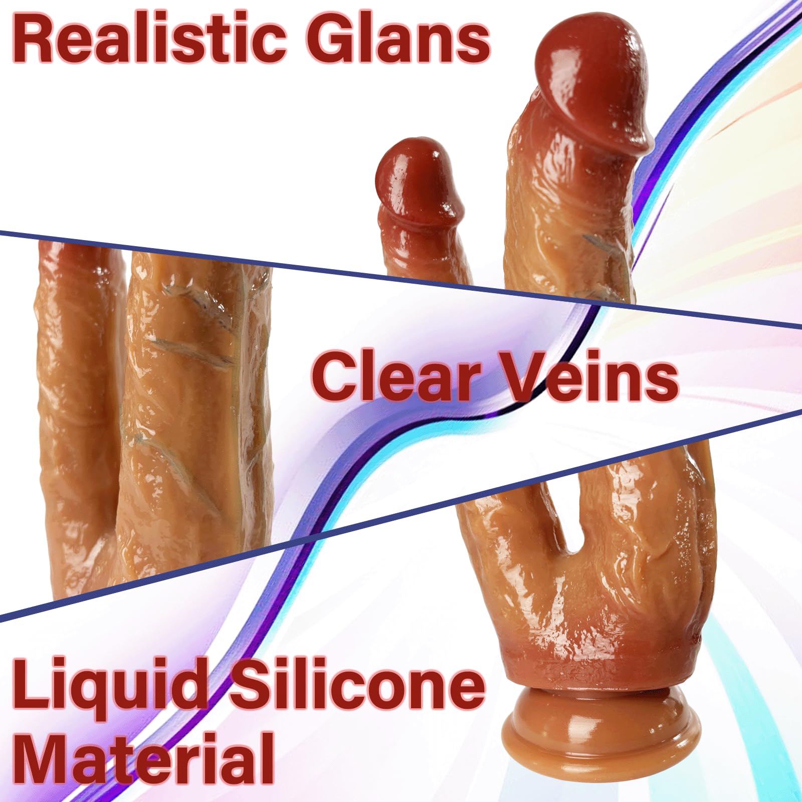 Dildo Doppio 21 cm Dildo Realistico con Silicone Liquido e Forte Ventosa Pene Replica con Vene Masturbatore Giocattolo del Sesso Plug Anale per il Punto G Vaginale e il Gioco per Donne Sex Toys