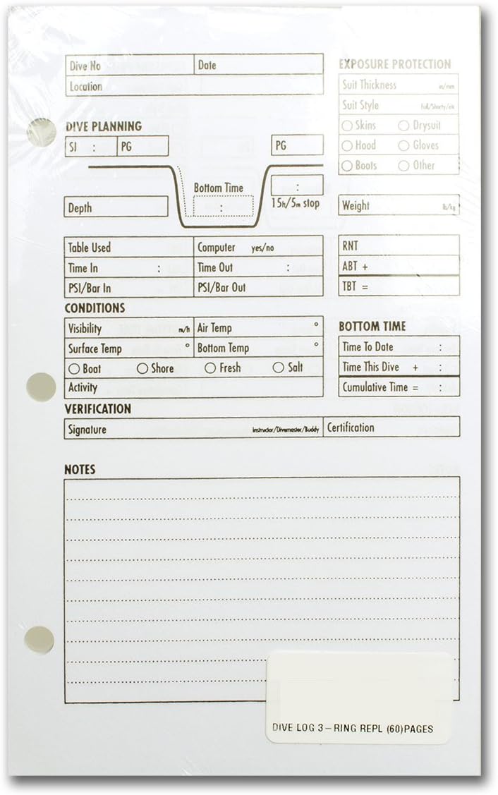 Dive Log Refills 60 pgs