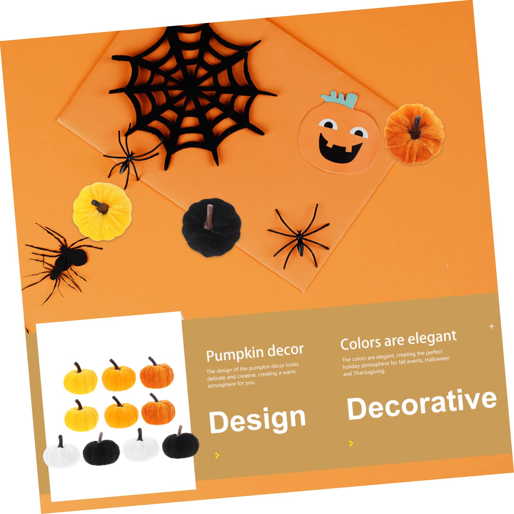ABOOFAN 5 Set Zucca Di Flanella Decorazioni Di Halloween Decorazioni Autunnali Oggetti Di Scena Per Torte Nel Bosco Zucche Artificiali in Tessuto Zucche Artigianali Stoffa 10 Pezzi*5