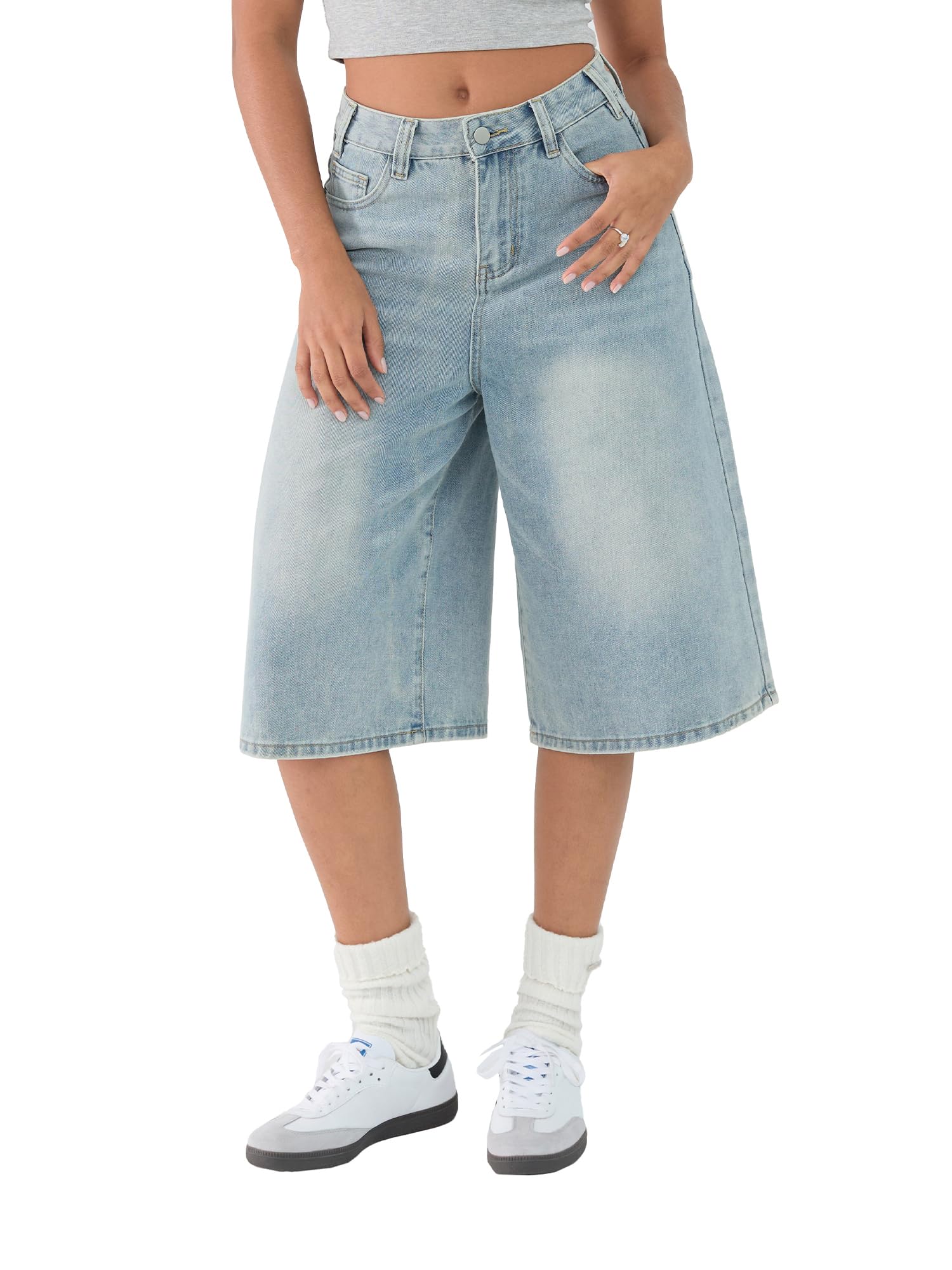 EMMIOL Jorts for Women Baggy Jean Shorts