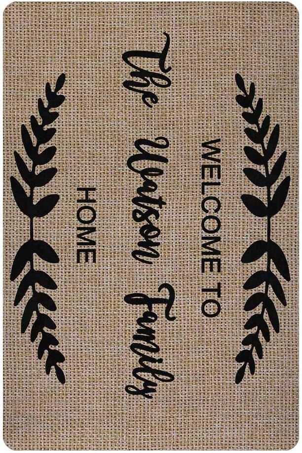 MyPupSocks Personalized Door Mat Text Name Welcome to Home Custom Door Mats Outside