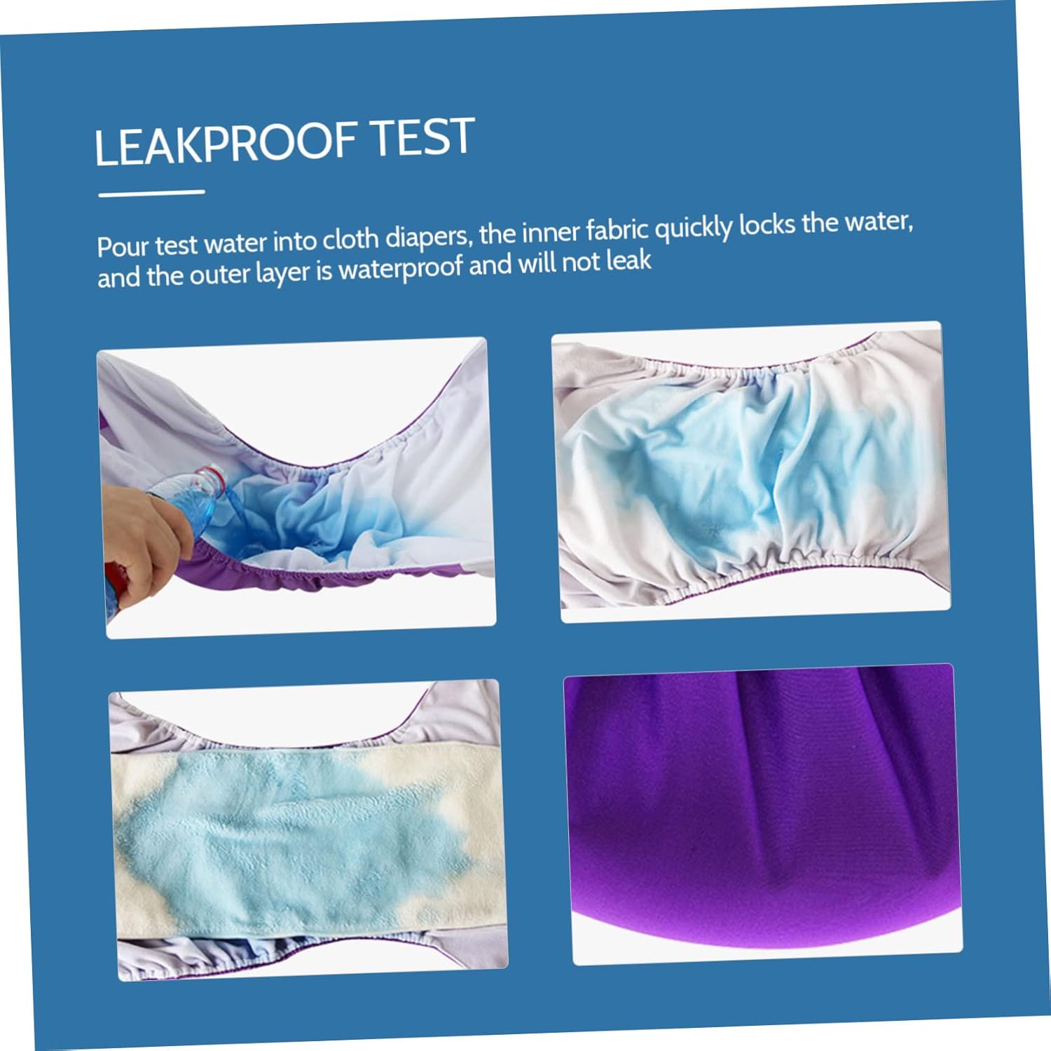 Absorbent Cloth Diaper for Adults Reusable Washable Underwear for Elderly Men Women Leakproof Design Blue