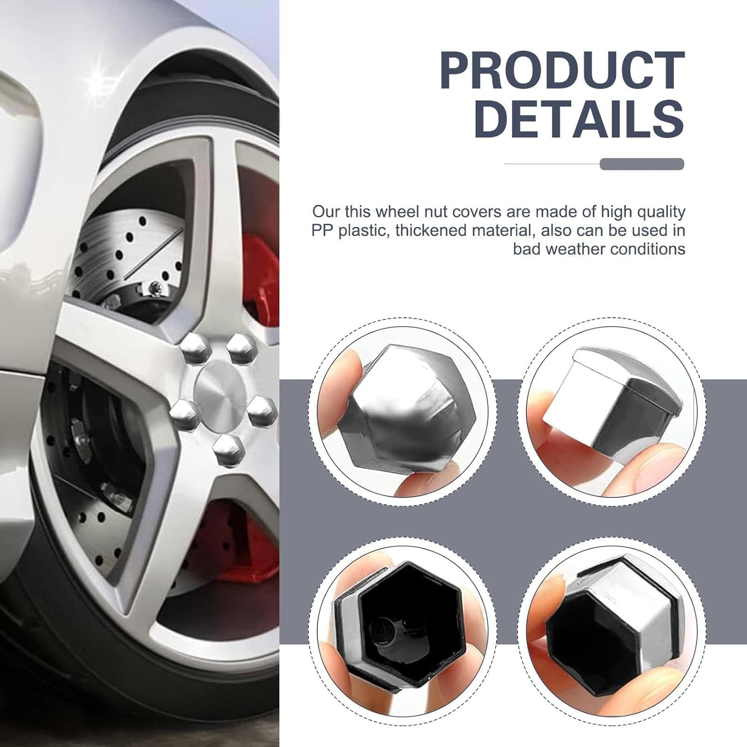 20pcs Wheel Lug Nut Covers for Chevy Colorado 2023-2024, Silver Chrome Finish Shiny Dustproof Rust Resistant Exterior Decor with Removal Tool,Silver 19mm