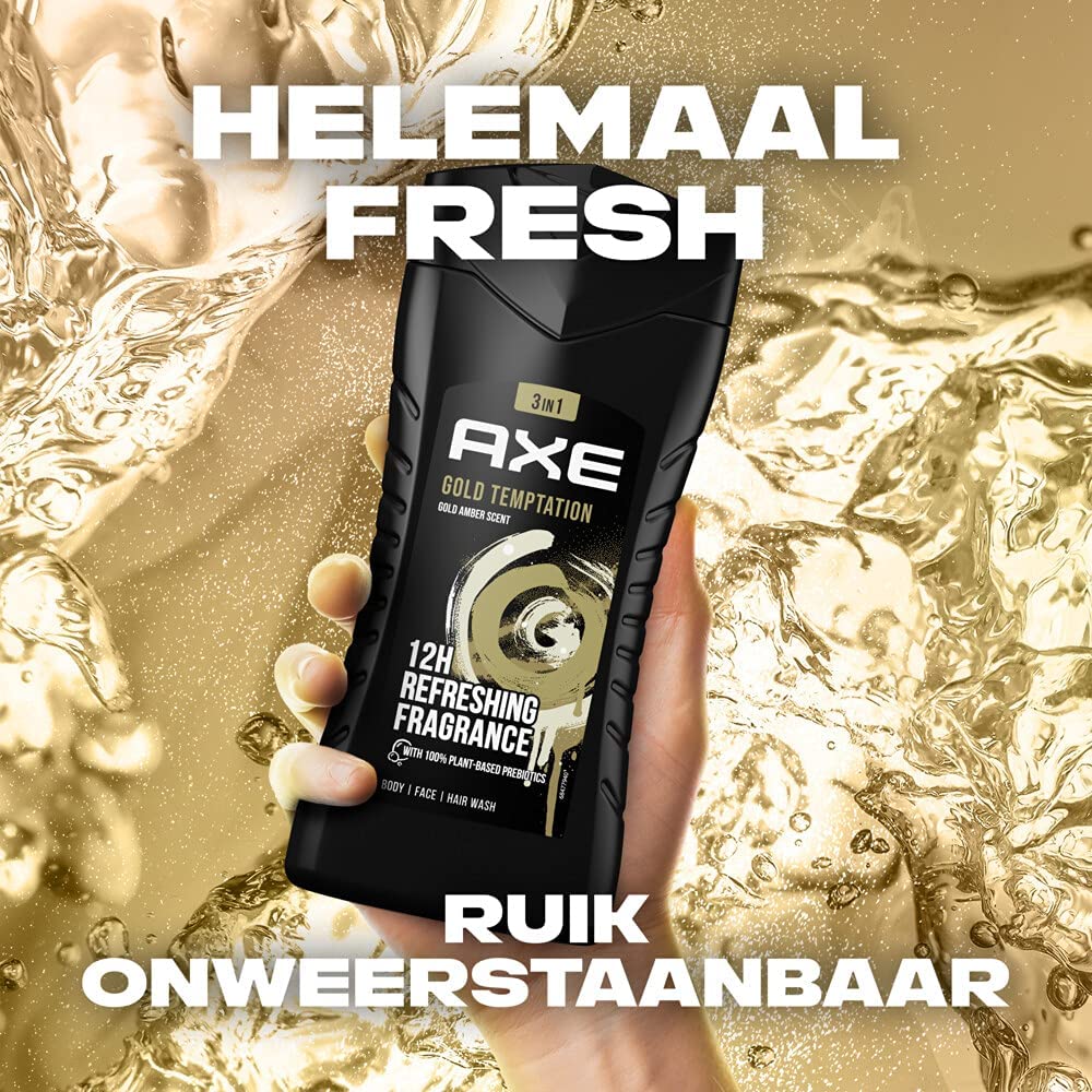 Axe Gold Temptation 3-in-1 Shower Gel and Shampoo for Men - Long
