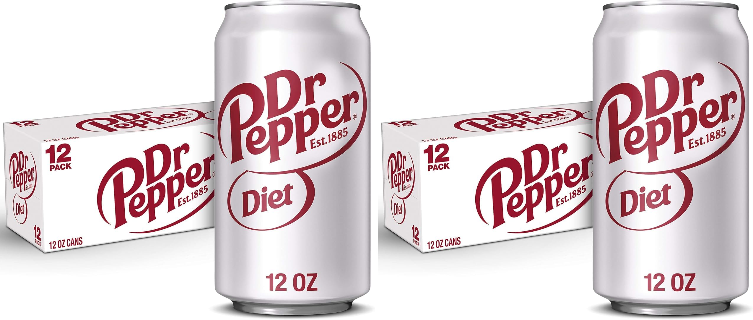 Diet Dr Pepper Soda, 12 fl. oz. Cans, 12 Pack (Pack of 2)