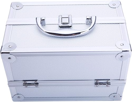 Miniatura 3 de Estuche de maquillaje profesional, caja de cosméticos portátil, caja de tren de maquillaje de aluminio, caja de joyería, organizador de