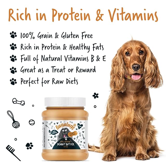 Foto 2 de 7 de Bugalugs - Cacahuete 100% Natural para Perros - 340g - Crema Untable Natural - Alta en Proteína