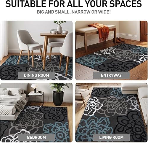 Miniatura 4 de Tapete moderno y contemporáneo con diseño de flores