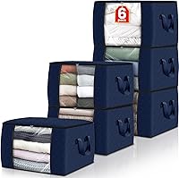 Vista 69 de Fab totes Paquete de 8 bolsas de almacenamiento plegables para mantas, contenedores de almacenamiento para organizar dormitorio, armario, ropa, Gris