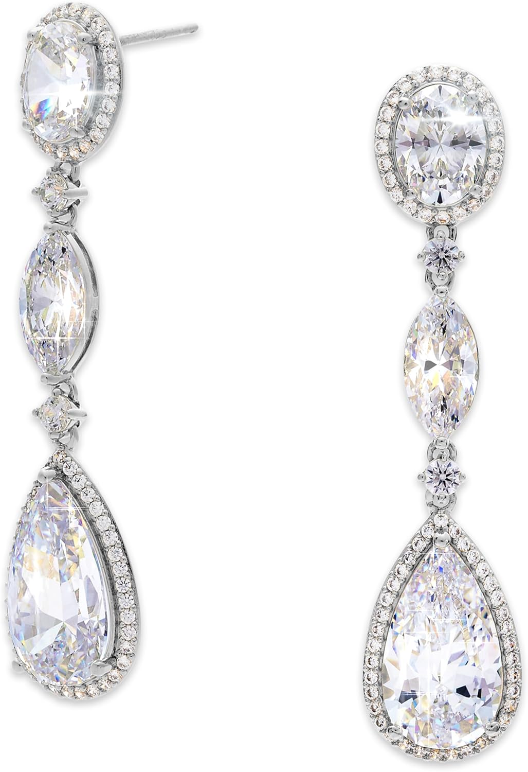 Nadri Teardrop Earrings For Women - Oval Dangle Earrings for Women, Hypoallergenic Earrings For Women, Exquisite Cubic Zirconia Womens Jewelry