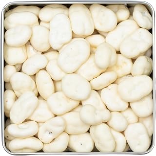 Heaton Pecans White Chocolate Covered Pecan Halves, Candied Pecans Gift Tin, Gourmet Snack, Holiday Nuts Gift, Birthday and More, Food Gifts, 1 Square Tin