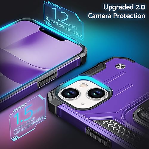 Miniatura 4 de Anqrp Funda protectora de grado militar diseñada para iPhone 14, con soporte de anillo de metal mejorado soporte magnético compatible con iPhone 14