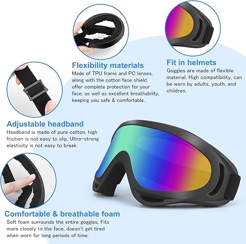 Miniatura 4 de Gafas ATV para bicicleta de tierra, equipo de motocicleta para motocross, gafas para montar en bicicleta de tierra de 4 ruedas, accesorios para MX