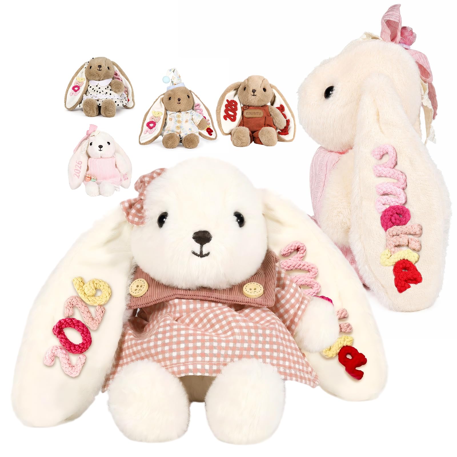 Personalised Bunny Rabbit Soft Toy Baby Gift for Girl Boy 25CM 30CM 40CM