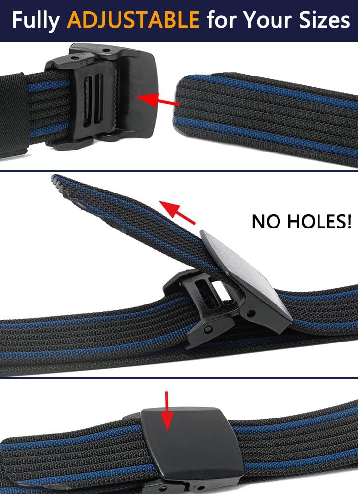 LionVII Nylon Belts Men, Breathable Web Belt with YKK Plastic Buckle Durable for Working, Trim to Fit 28-49" Waist - Image 5