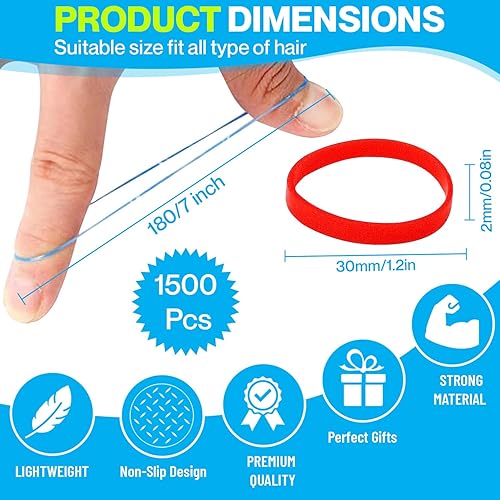 Miniatura 2 de OIG Brands 1500 soportes pequeños para coletas pequeñas para ligas de pelo de bebé, bandas elásticas para el cabello sin daños  Pequeños elásticos