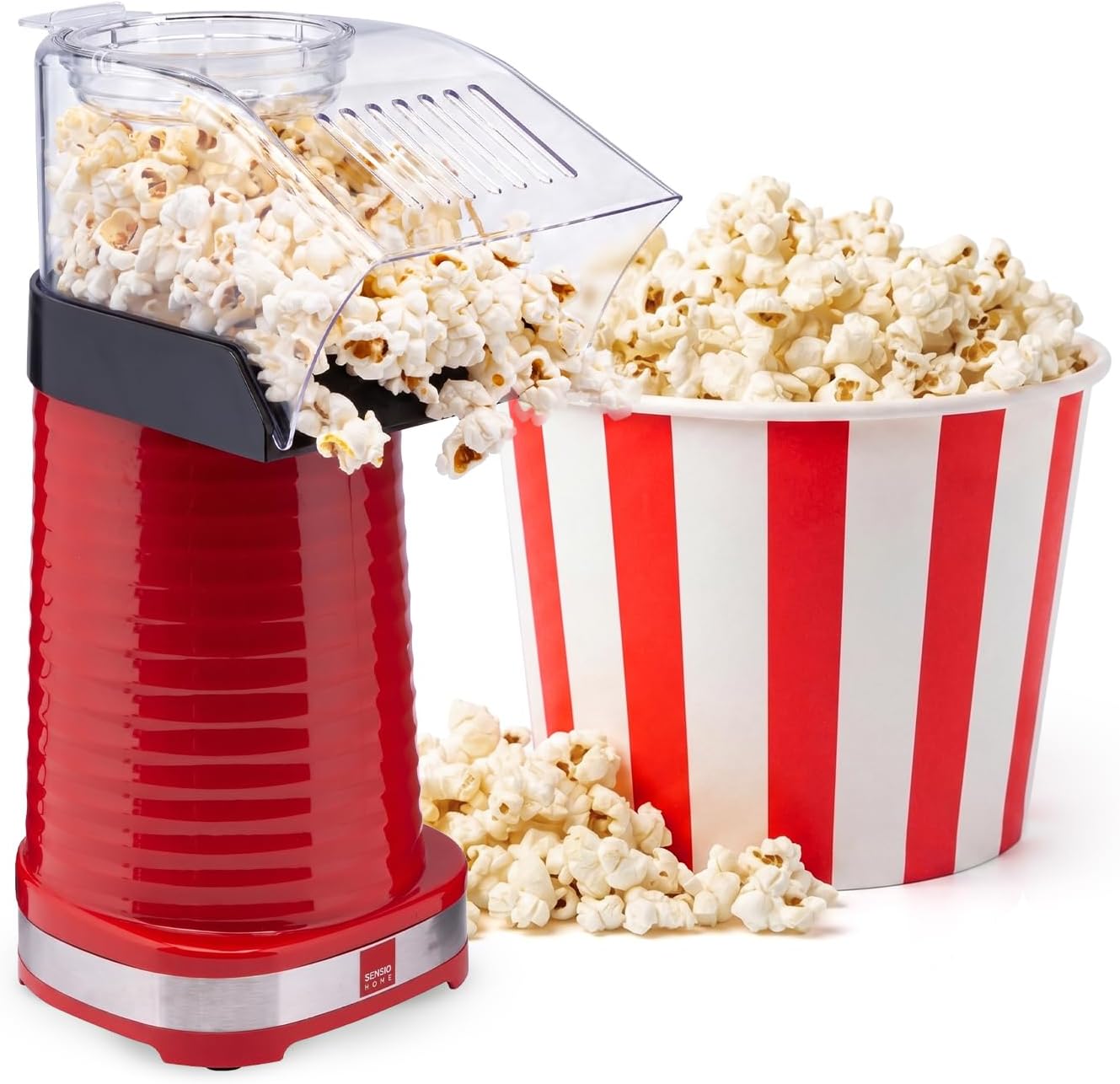 Sensio Home Popcorn Maker 1200W | Gourmet Popcorn Machine | Best Air Popcorn Popper - Fat Free and Healthy