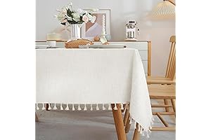 "Textured Rectangle Tablecloth: 55"x90" Simple Dining Table Linen, Wrinkle-free, Waterproof, Heavy Duty...