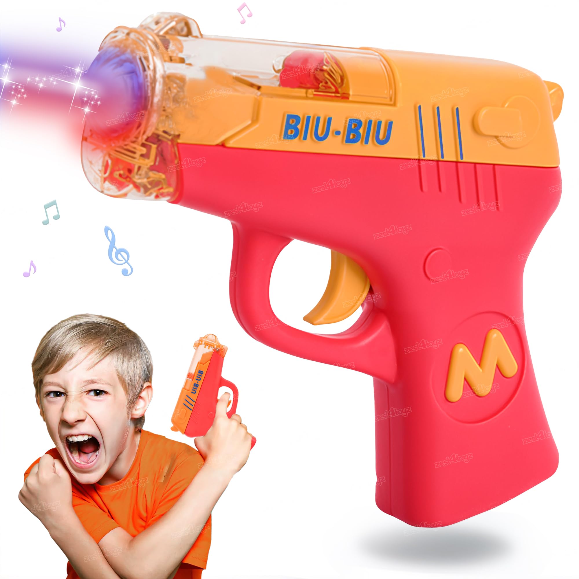 Zest 4 Toyz Electric Toy Gun for Kids with Dazzling Lights and Sound Effects Fun Exciting Play Musical Toy Gun for Boys and Girls - Assorted Colour