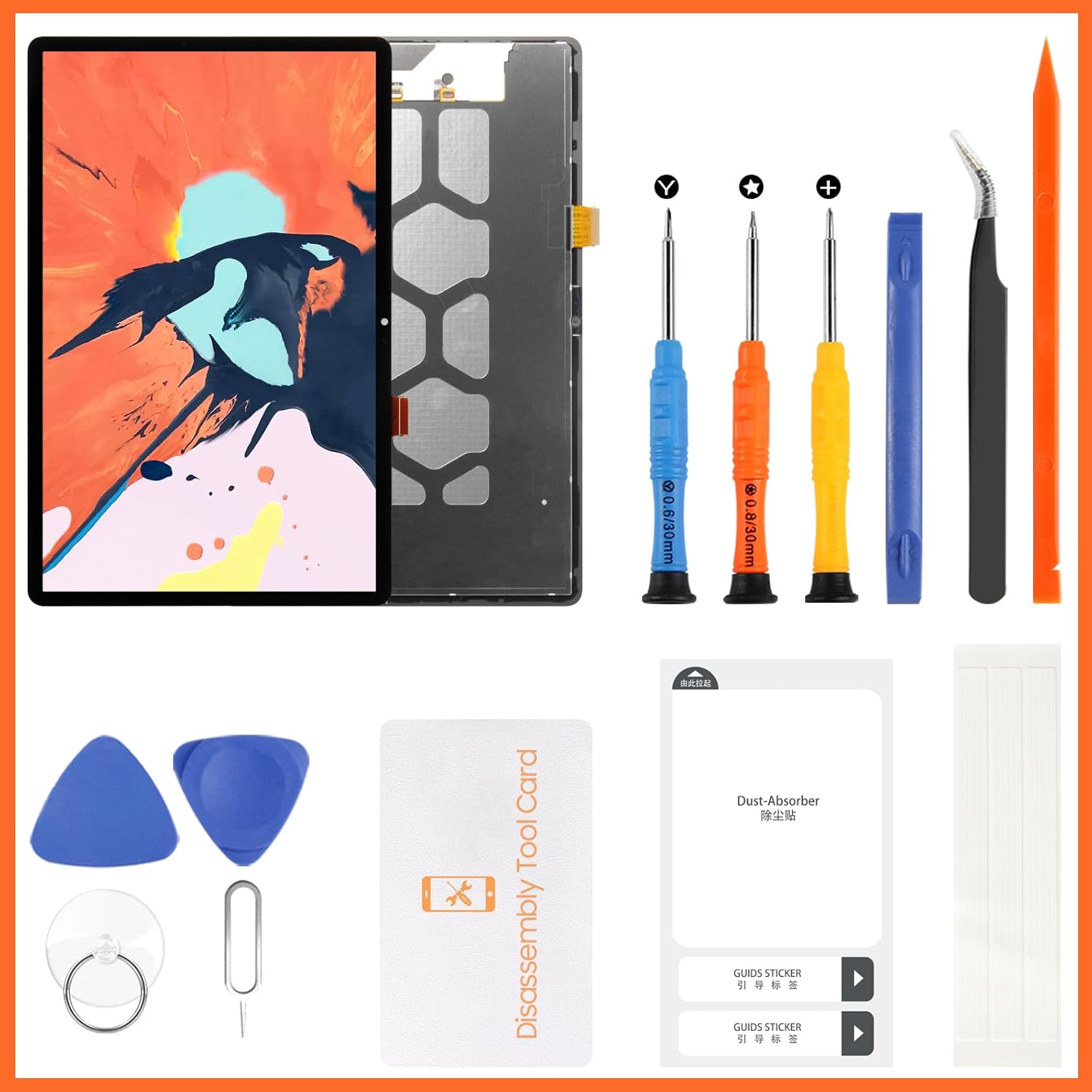 Screen Replacement for Samsung Galaxy Tab S9 FE+ Plus SM-X610, SM-X616 LCD Display for Samsung Tab S9 FE Plus 12.4" Touch Screen Digitizer Full Assembly,with Tools(Black)