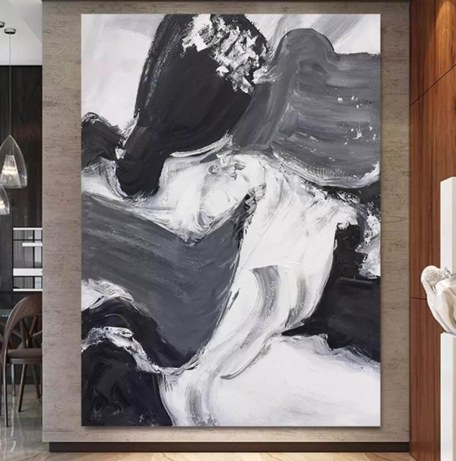 Peinture à l'huile de brouillard abstrait pour habiller un mur vide avec élégance